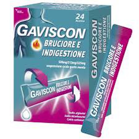 GAVISCON BRUCIORE E INDIGESTIONE*24 bust 500 mg + 213 mg + 325 mg image not present