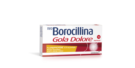 NEOBOROCILLINA GOLA DOLORE*16 pastiglie 8,75 mg limone e miele senza zucchero image not present