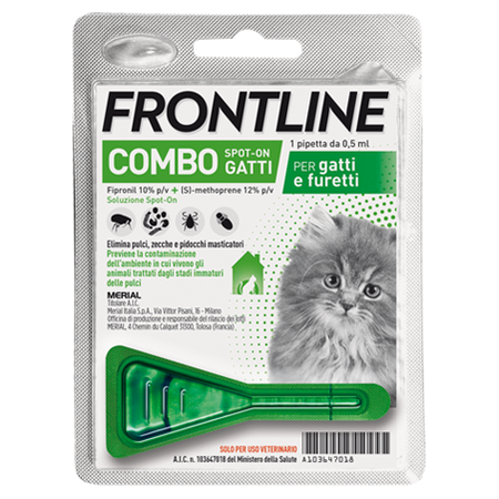 FRONTLINE COMBO SPOT-ON GATTI*soluz 1 pipetta 0,5 ml 50 mg + 60 mg gatti e furetti image not present