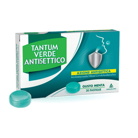 TANTUM VERDE ANTISETTICO*20 pastiglie gusto menta 0,6 mg + 1,20 mg image not present