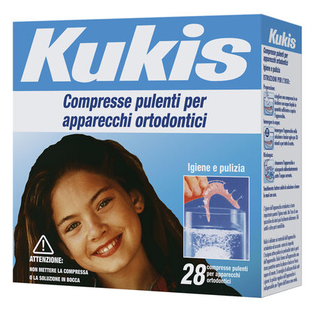 Kukis Cleanser 28 Compresse per pulizia apparecchi ortodontici image not present