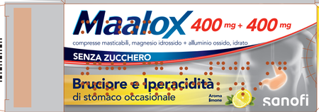 MAALOX*30 cpr mast 400 mg + 400 mg senza zucchero aroma limone image not present
