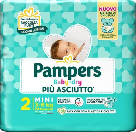 PAMPERS BABY DRY PANNOLINO DOWNCOUNT MINI 24 PEZZI image not present