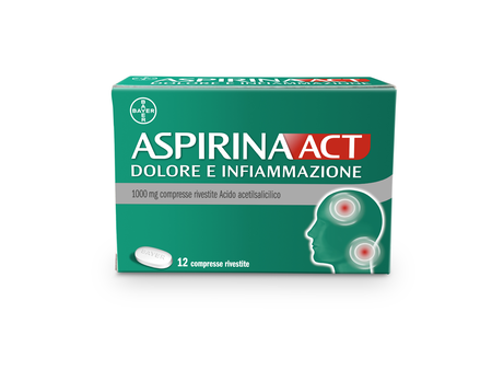 ASPIRINAACT DOLORE E INFIAMMAZIONE*12 cpr riv 1.000 mg image not present