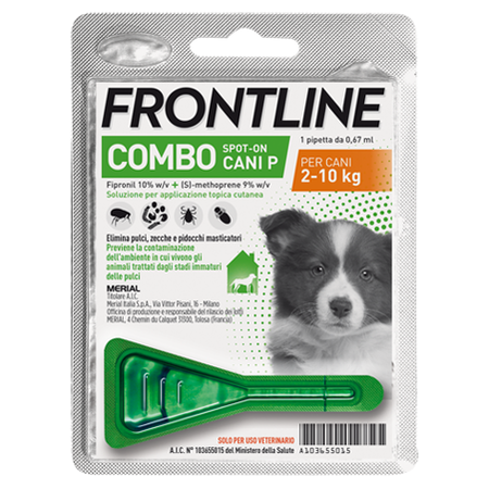 FRONTLINE COMBO SPOT-ON CANI P*soluz 1 pipetta 0,67 ml 67 mg + 60,3 mg cani da 2 a 10 Kg image not present