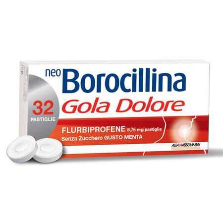 NEOBOROCILLINA GOLA DOLORE*32 pastiglie 8,75 mg menta senza zucchero image not present