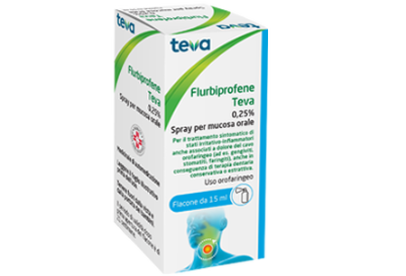 FLURBIPROFENE (TEVA)*spray mucosa orale 15 ml 0,25% image not present
