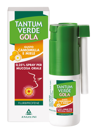TANTUM VERDE GOLA*spray mucosa orale 15 ml 0,25% gusto camomilla e miele image not present