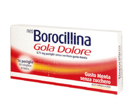 NEOBOROCILLINA GOLA DOLORE*16 pastiglie 8,75 mg menta senza zucchero image not present