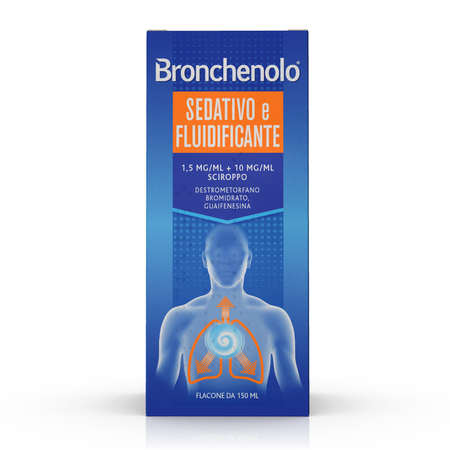 BRONCHENOLO SEDATIVO E FLUIDIFICANTE*sciroppo 150 ml 1,5 mg/ml + 10 mg/ml image not present