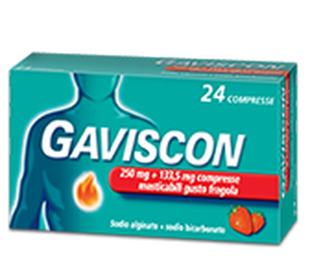 GAVISCON*24 cpr mast 250 mg + 133,5 mg fragola image not present