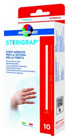 MASTER-AID STERIGRAP STRIP ADESIVO SUTURA FERITE 75X3 MM 10 PEZZI image not present