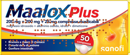 MAALOX PLUS*50 cpr mast 200 mg + 200 mg + 25 mg image number null