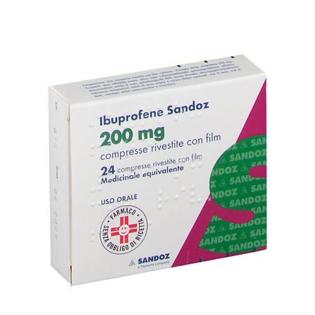 IBUPROFENE (SANDOZ)*24 cpr riv 200 mg image not present